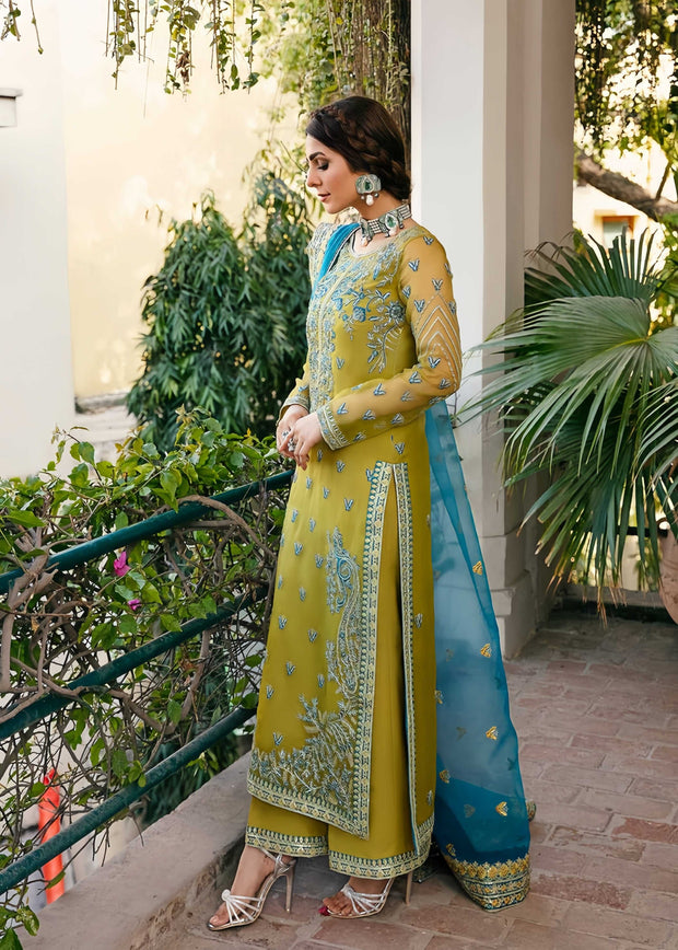Akbar Aslam Organza Embroidered Sequence Formal Unstitched 3PC Suit