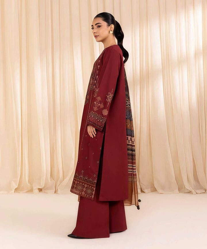 SAPPHIRE Winter Collection – Premium Embroidered Dhanak Unstitched 3PC Suit