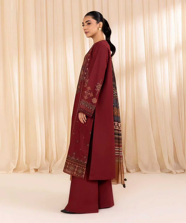 SAPPHIRE Winter Collection – Premium Embroidered Dhanak Unstitched 3PC Suit