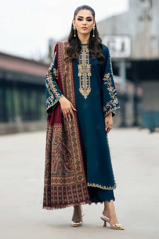 IZEL Winter Collection Premium Airjet Dhanak Embroidered 3PC Suit