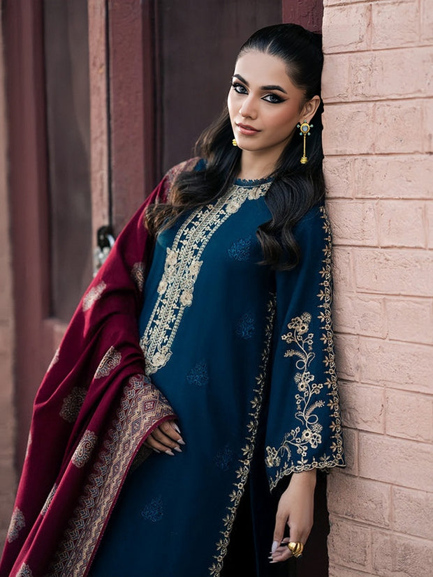 IZEL Winter Collection Premium Airjet Dhanak Embroidered 3PC Suit