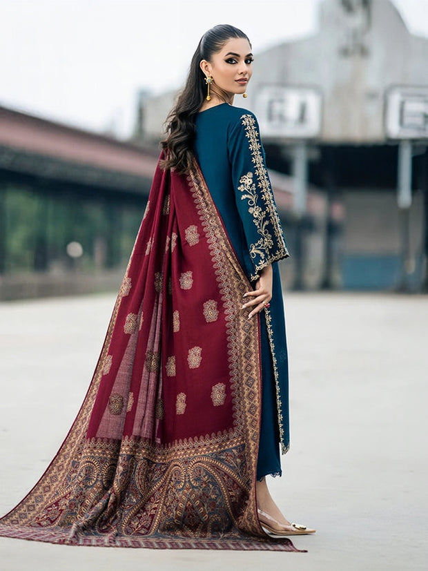 IZEL Winter Collection Premium Airjet Dhanak Embroidered 3PC Suit