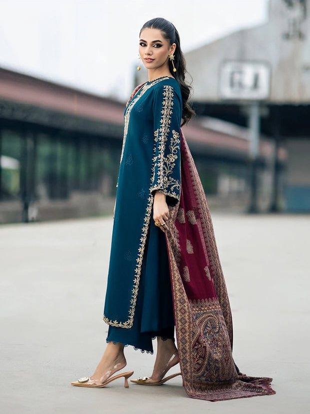 IZEL Winter Collection Premium Airjet Dhanak Embroidered 3PC Suit
