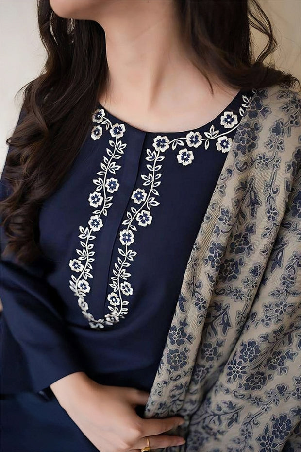 Asling Winter Collection Embroidered Premium Dhanak Unstitched 3PC Suit