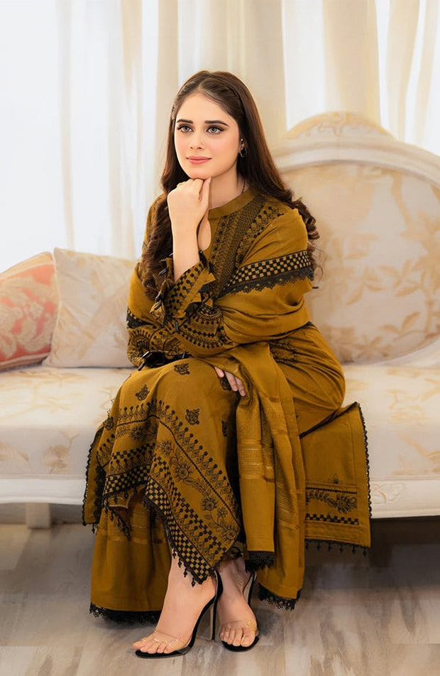URGE Winter Collection Premium Dhanak Embroidered Unstitched 3PC Suit