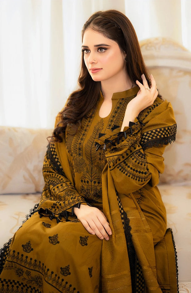 URGE Winter Collection Premium Dhanak Embroidered Unstitched 3PC Suit