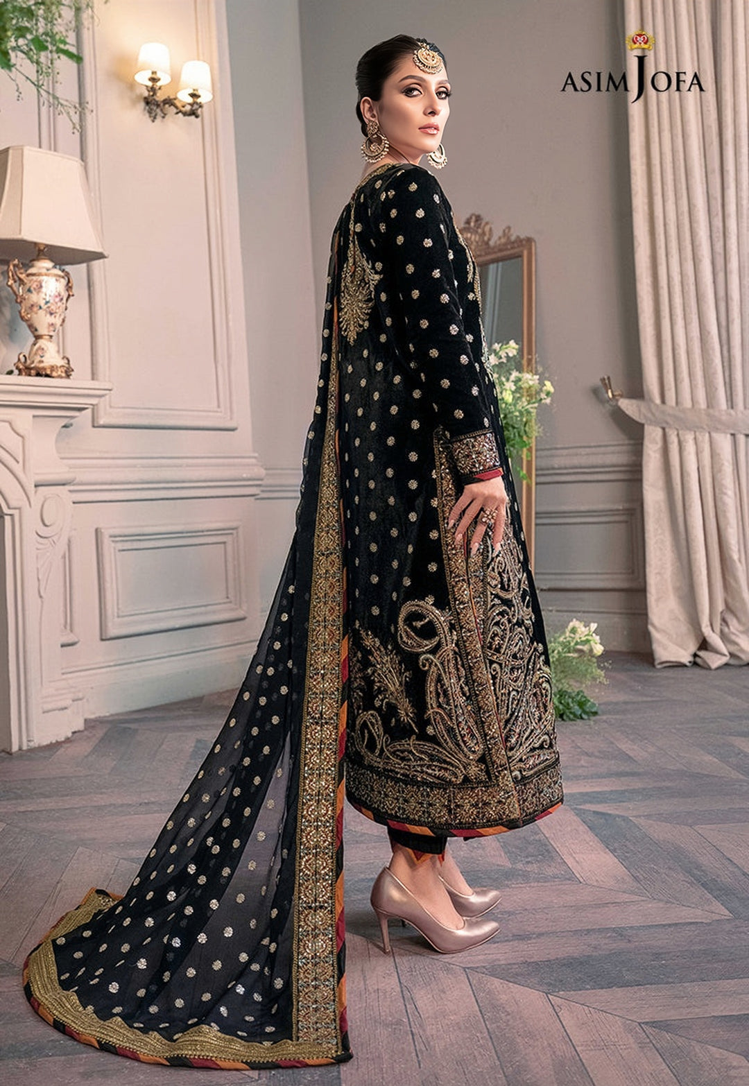 Asim Jofa Luxury Velvet Embroidered Unstitched 3PC Suit