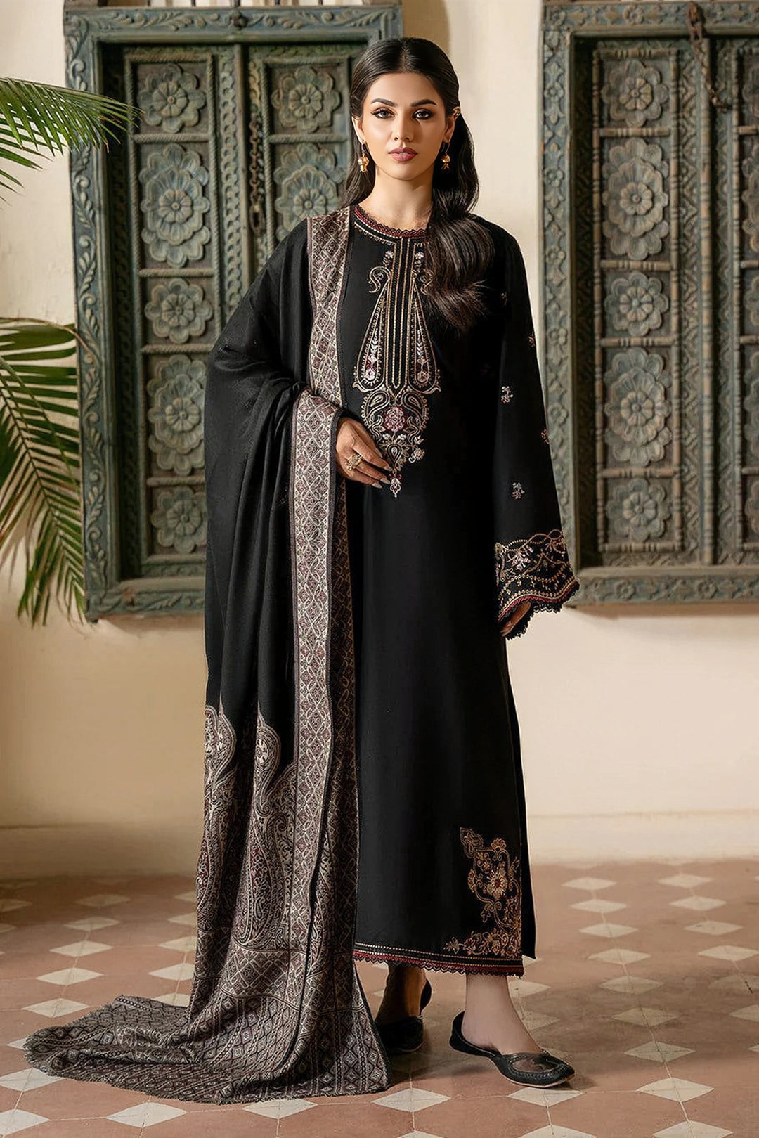 Izel Winter Dhanak Unstitched 3PC Suit