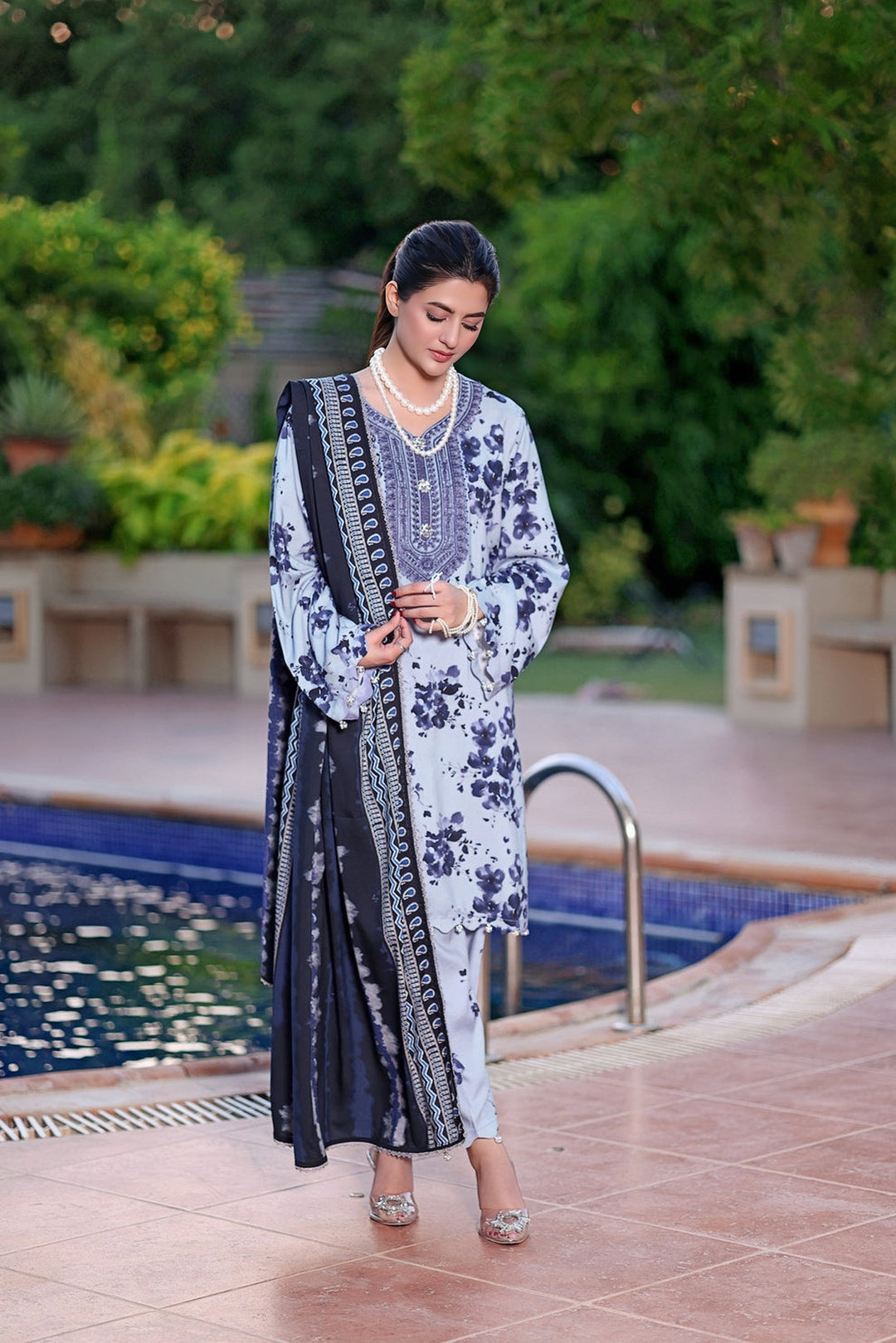 Aneela's Summer Embroidered Lawn Unstitched 3PC Suit
