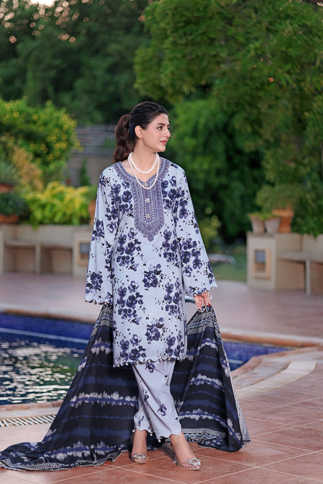 Aneela's Summer Embroidered Lawn Unstitched 3PC Suit