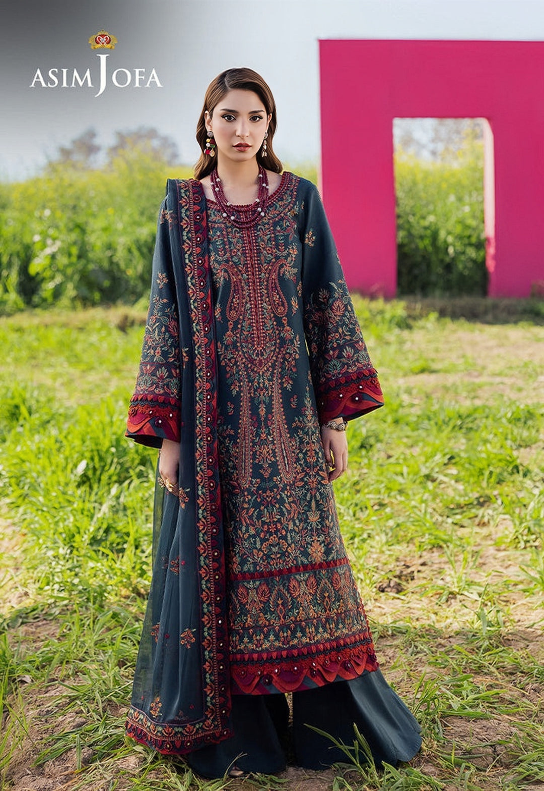 Asim Jofa Summer Embroidered Lawn Unstitched 3PC Suit 2026