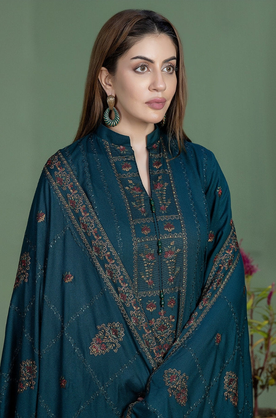 MOHAGNI Winter Collection Premium Dhanak Embroidered Unstitched 3PC Suit