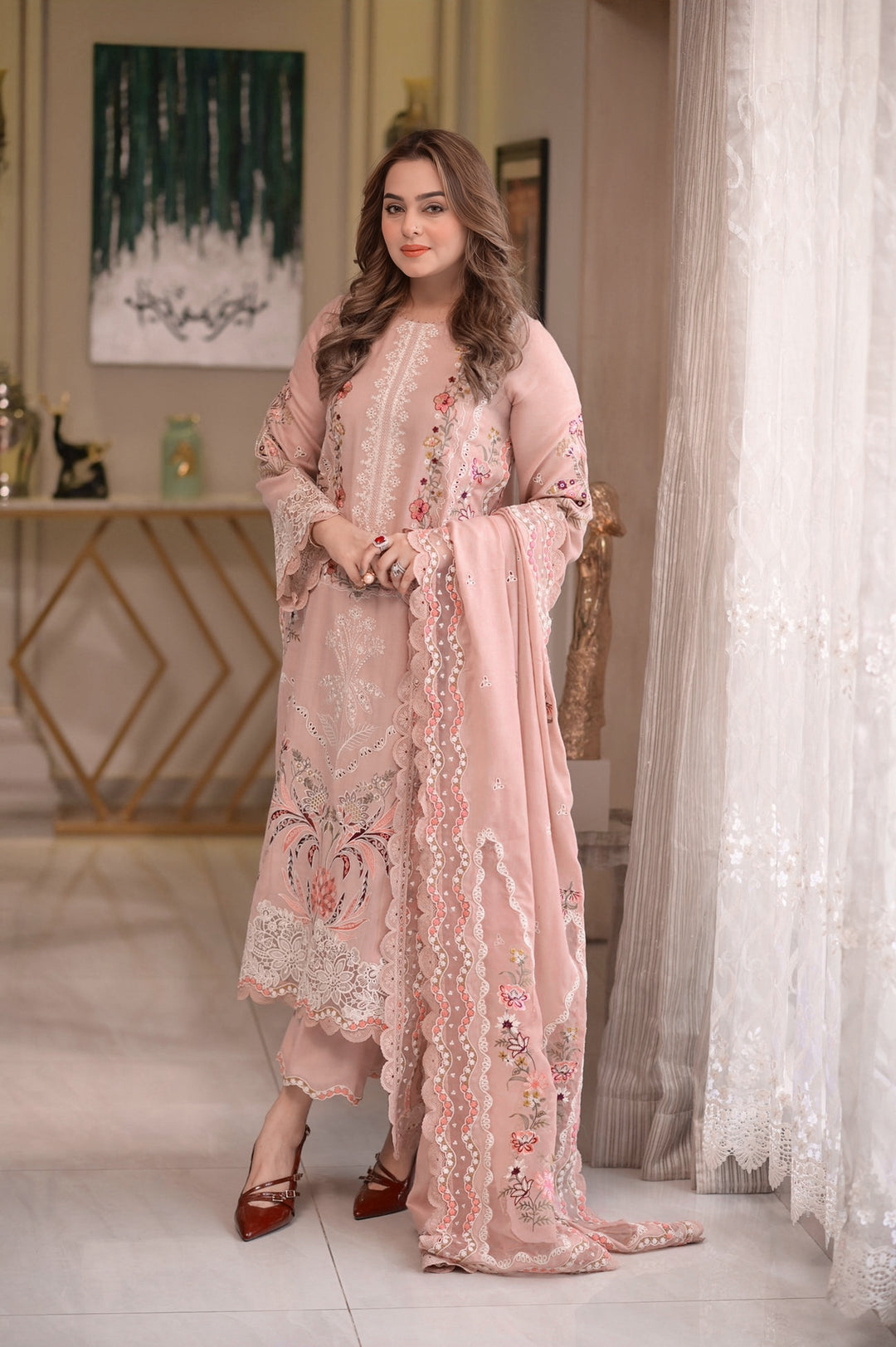 Aneela’s Summer Embroidered Lawn Unstitched 3PC Suit 2026