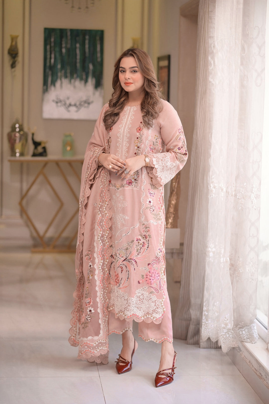 Aneela’s Summer Embroidered Lawn Unstitched 3PC Suit 2026