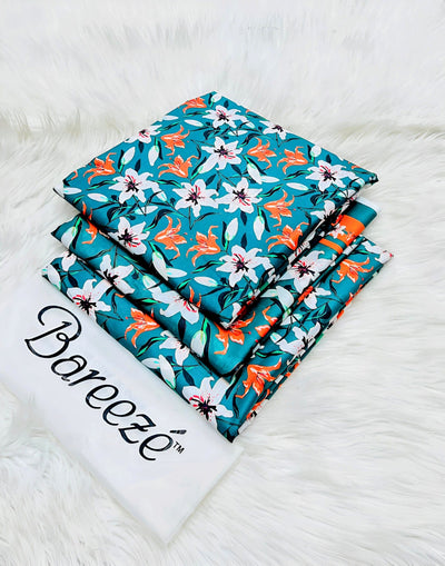 Bareeze Inspired Luxury Unstitched Lawn Suit – 3 Piece | Premium Summer Collection 2025"