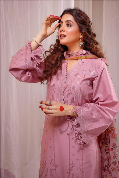 LIMELIGHT Embroidered Lawn 3-Piece Unstitched Suit with Diamond Printed Dupatta