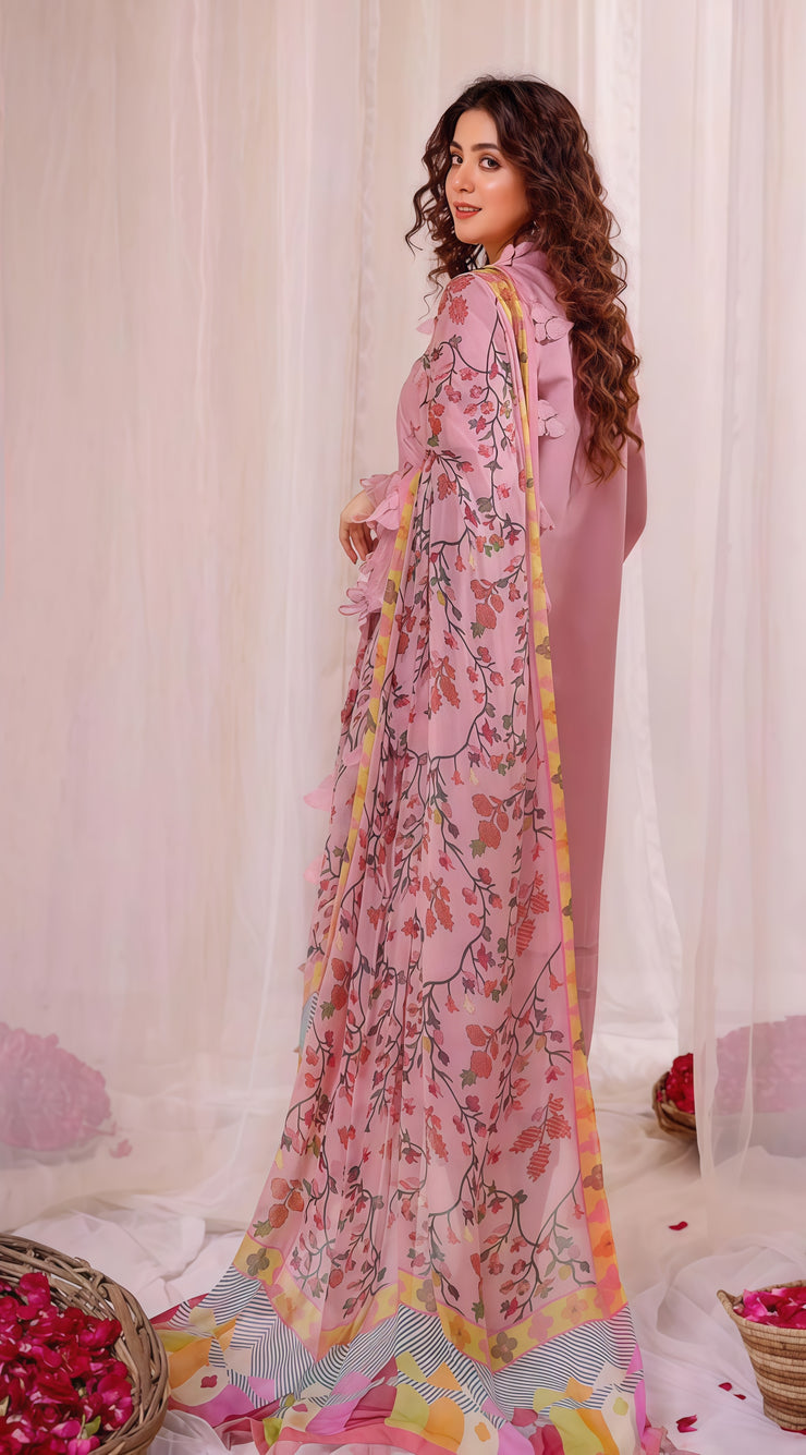 LIMELIGHT Embroidered Dhanak Unstitched 3 pcs Suit