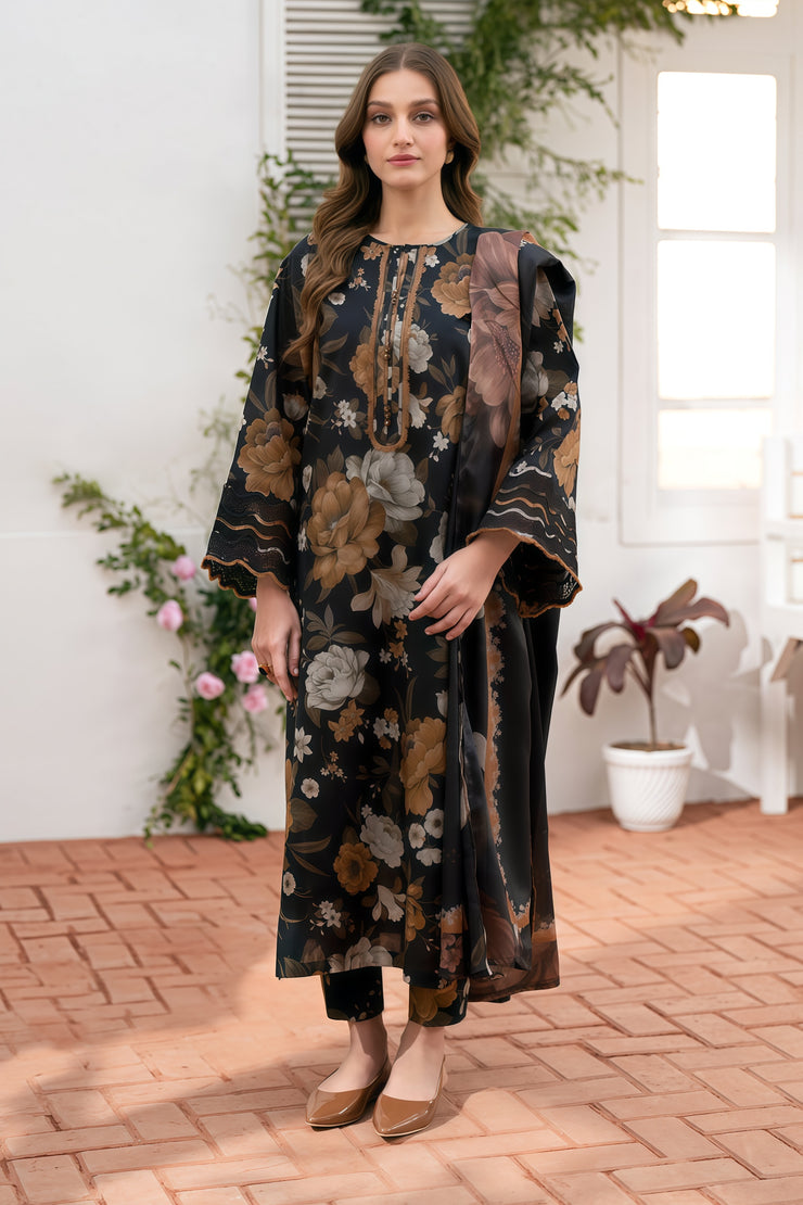 Baroque Elegant 3-Piece Digital Printed Lawn Suit
