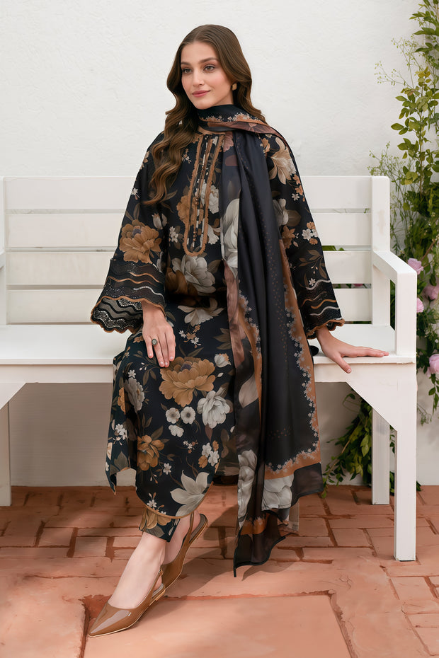 Baroque Elegant 3-Piece Digital Printed Lawn Suit
