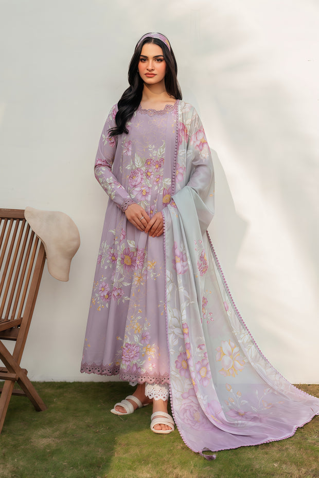 IZNIK Digital Printed Lawn 3-Piece Suit with Embroidered Spangle Work