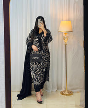 Zebra Elegance – Black & White Formal 2-Piece Ensemble