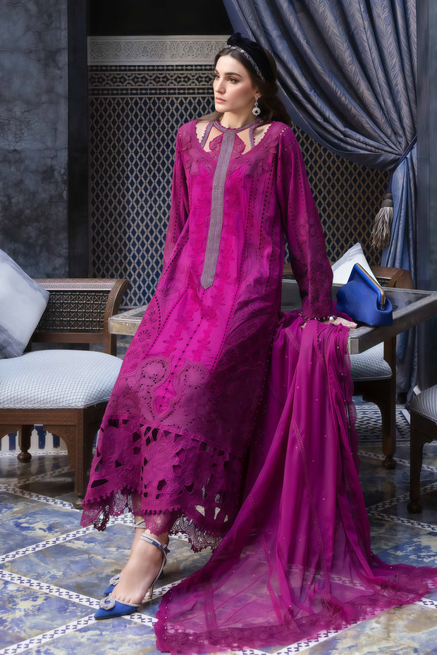 Maria.B Chikankari Embroidered Luxury Cotton 3-Piece Unstitched Suit