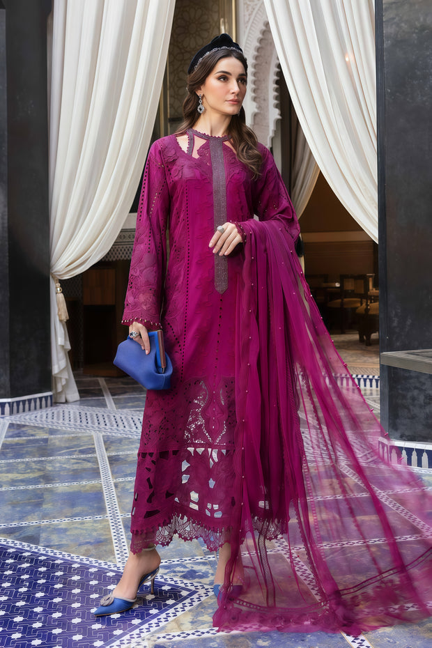 Maria.B Chikankari Embroidered Luxury Cotton 3-Piece Unstitched Suit