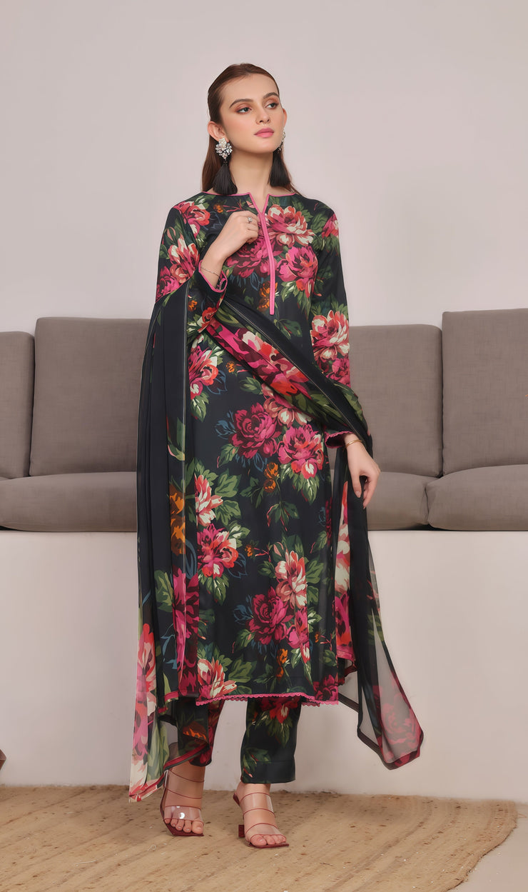 Baroque | Lawn Bana Doria Digital Printed Unstitched 3-Piece Suit