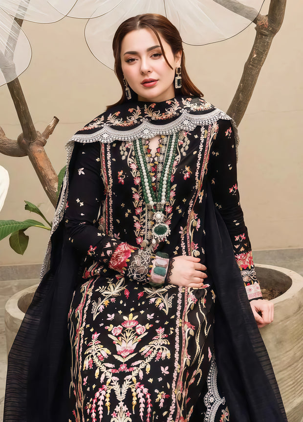 Qalamkar Embroidered Lawn 3-Piece Suit - Unstitched Luxury