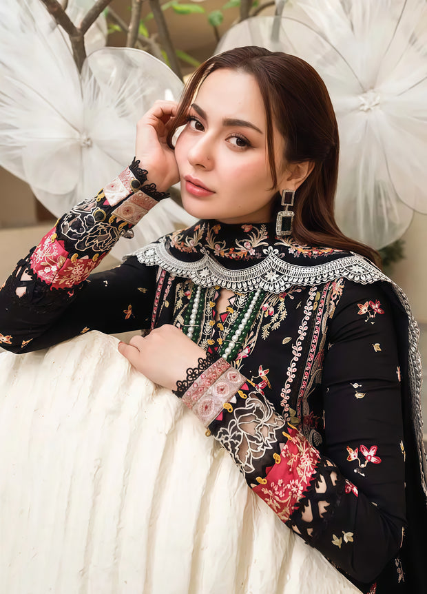 Qalamkar Embroidered Lawn 3-Piece Suit - Unstitched Luxury