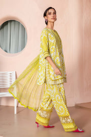 Maria.B Lawn 3-Piece Suit with Embroidered Organza Patches & Chiffon Dupatta