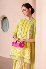 Maria.B Lawn 3-Piece Suit with Embroidered Organza Patches & Chiffon Dupatta