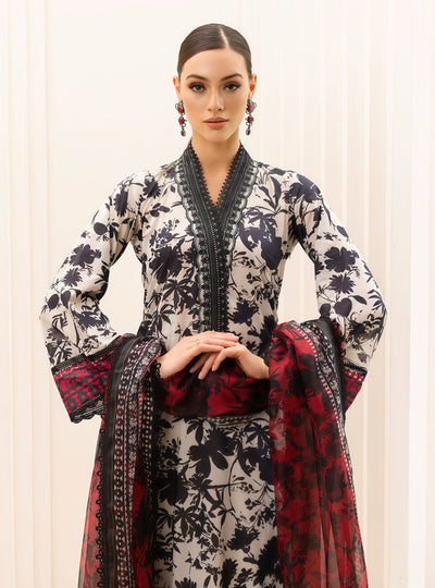 Zainab Chottani Digital Printed Lawn 3-Piece Suit with Embroidered