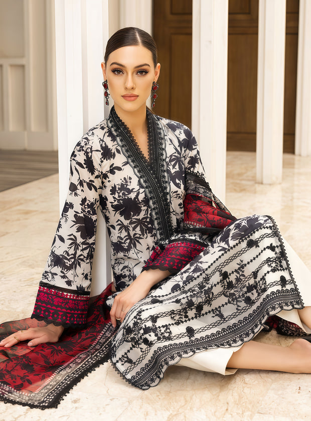 Zainab Chottani Digital Printed Lawn 3-Piece Suit with Embroidered