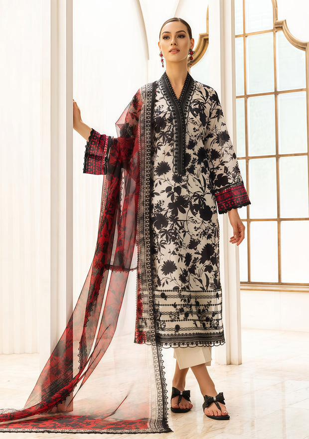 Zainab Chottani Digital Printed Lawn 3-Piece Suit with Embroidered