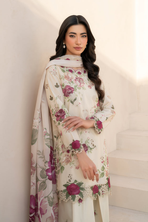Iznik Lawn Chikankari Embroidered Luxury Unstitched 3-Piece Suit