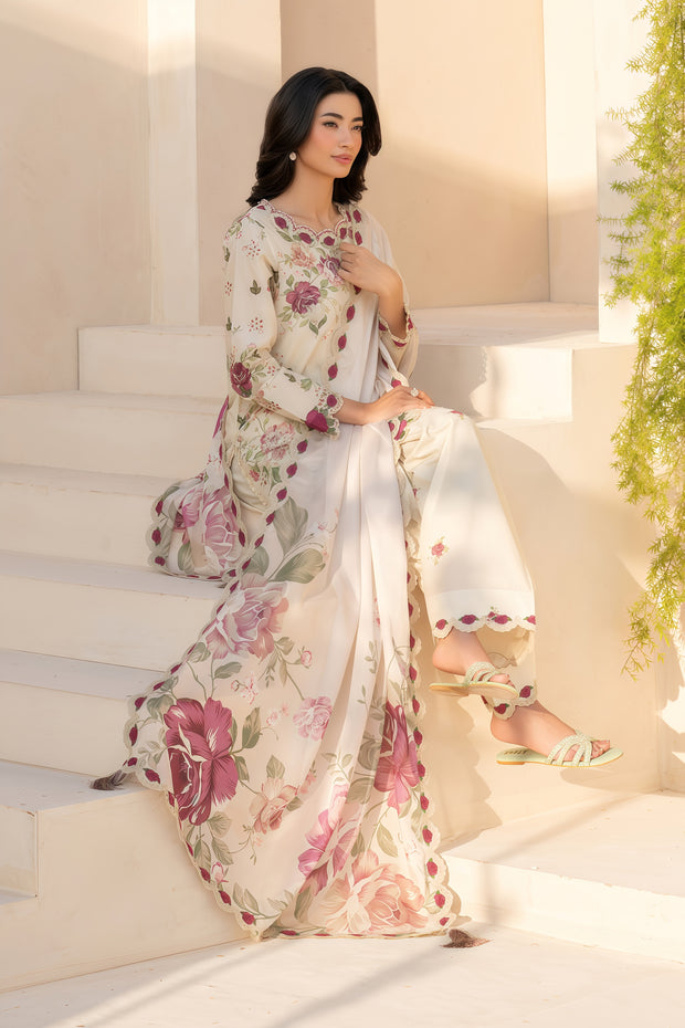 Iznik Lawn Chikankari Embroidered Luxury Unstitched 3-Piece Suit