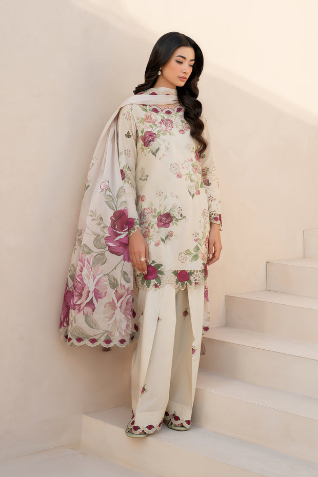 Iznik Lawn Chikankari Embroidered Luxury Unstitched 3-Piece Suit