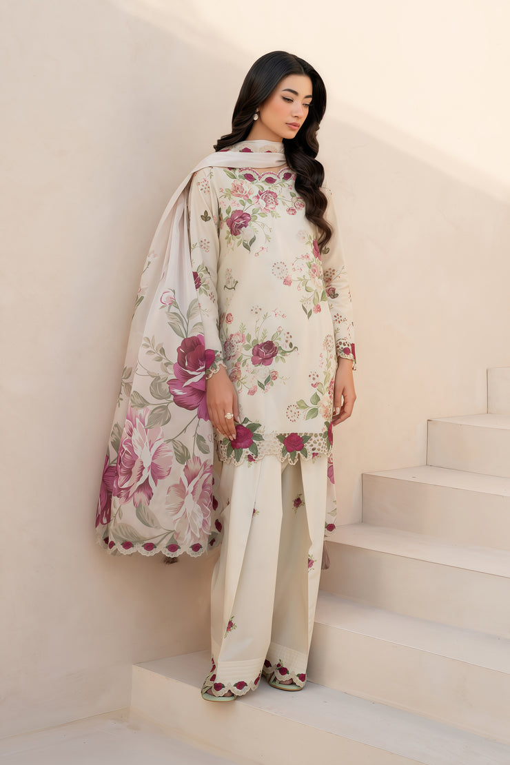 Iznik Lawn Chikankari Embroidered Luxury Unstitched 3-Piece Suit