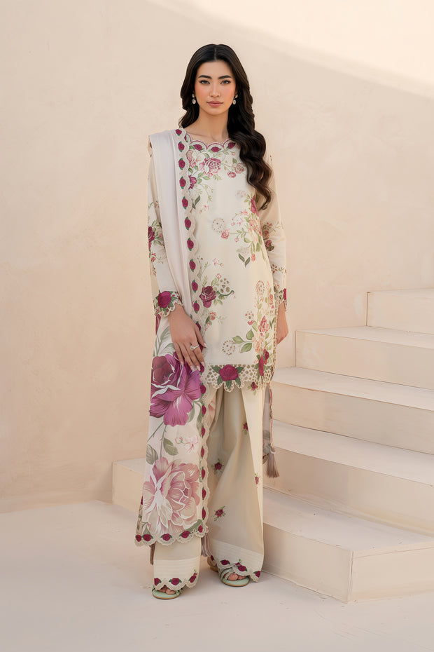 Iznik Lawn Chikankari Embroidered Luxury Unstitched 3-Piece Suit