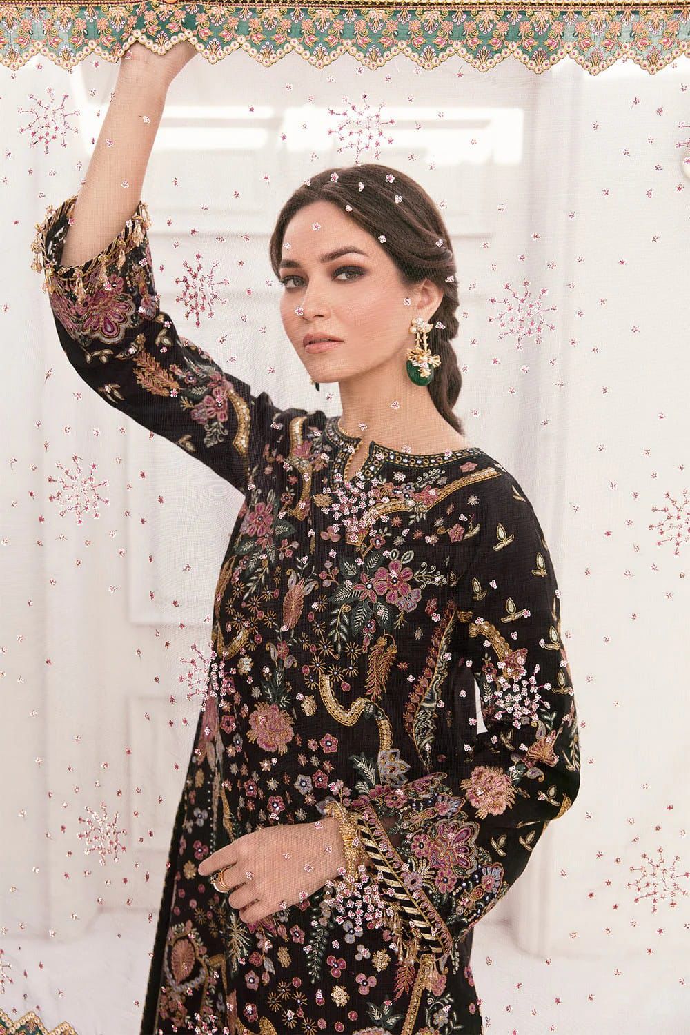 Baroque Net Embroidered Unstitched 3PC LU-131
