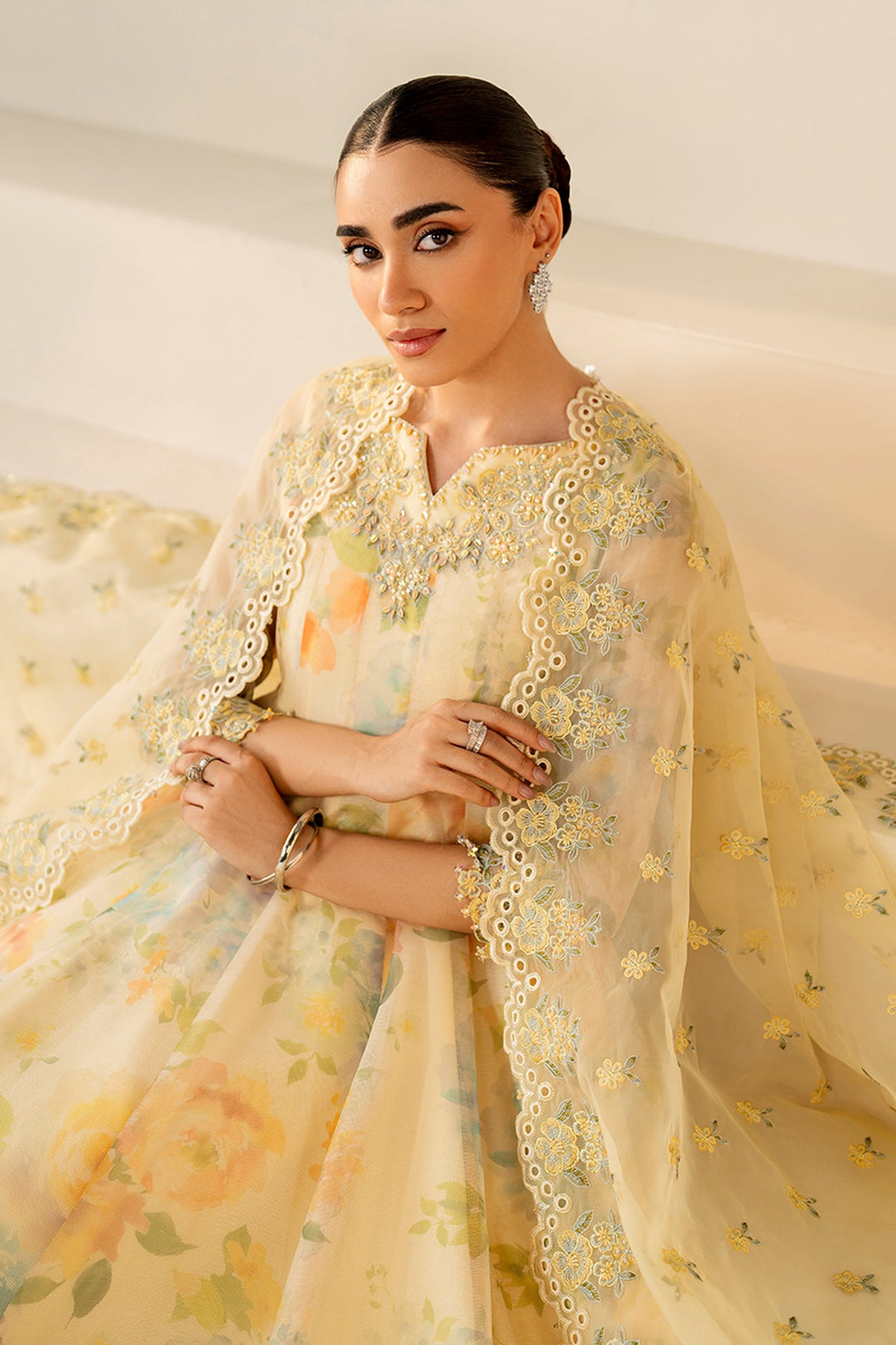 Barooque Chiffon Embroidered Unstitched 3PC LU-1223