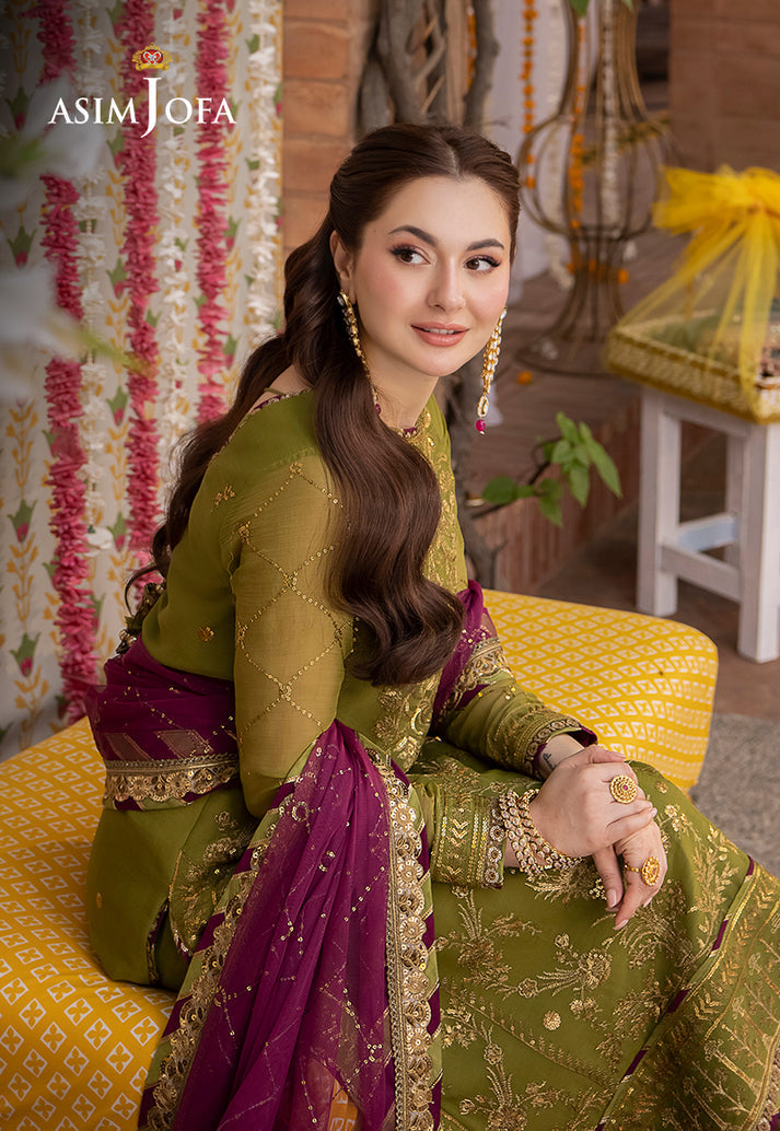 Asim Jofa Chiffon Embroidered Unstitched 3PC LU-1261