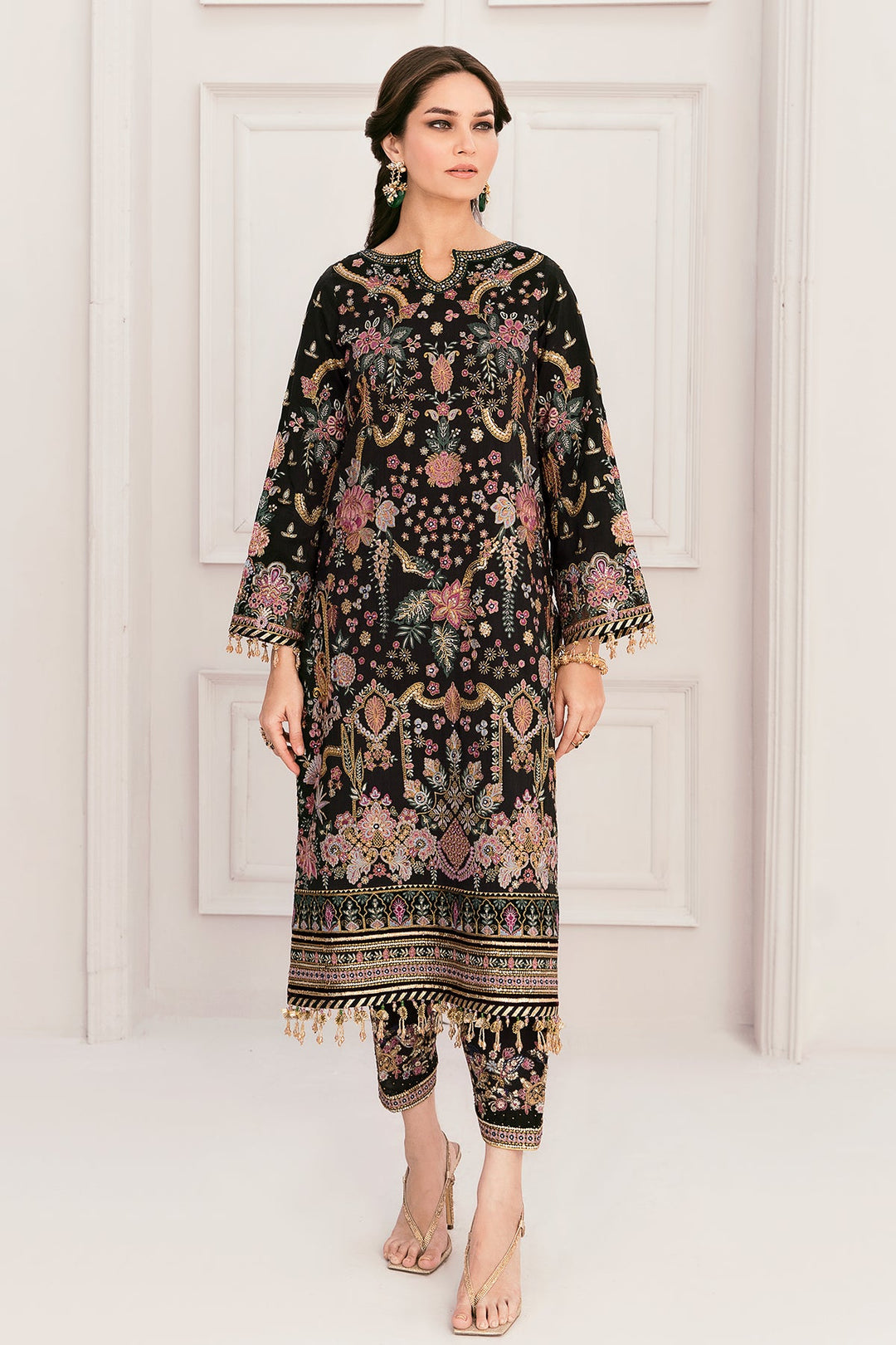 Baroque Net Embroidered Unstitched 3PC LU-131