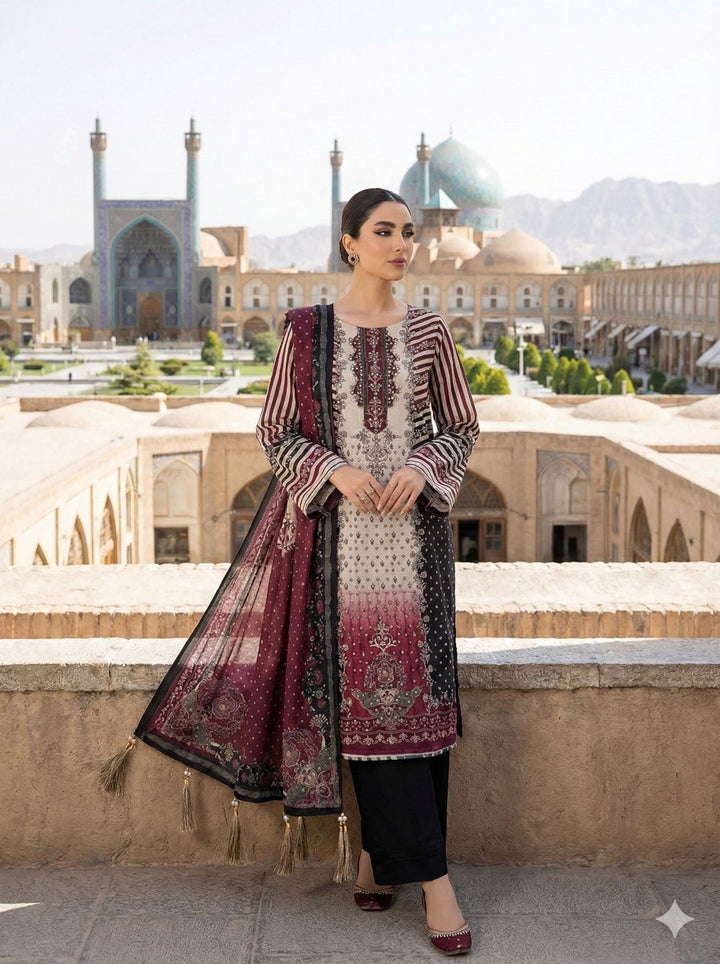 Lulusar Silk Embroidered Unstitched 3PC SK-2418