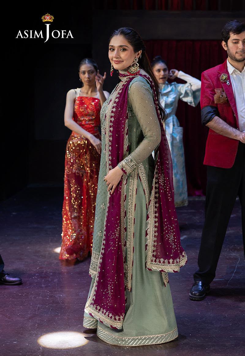 Asim Jofa Chiffon Embroidered Unstitched 3PC LU-2402