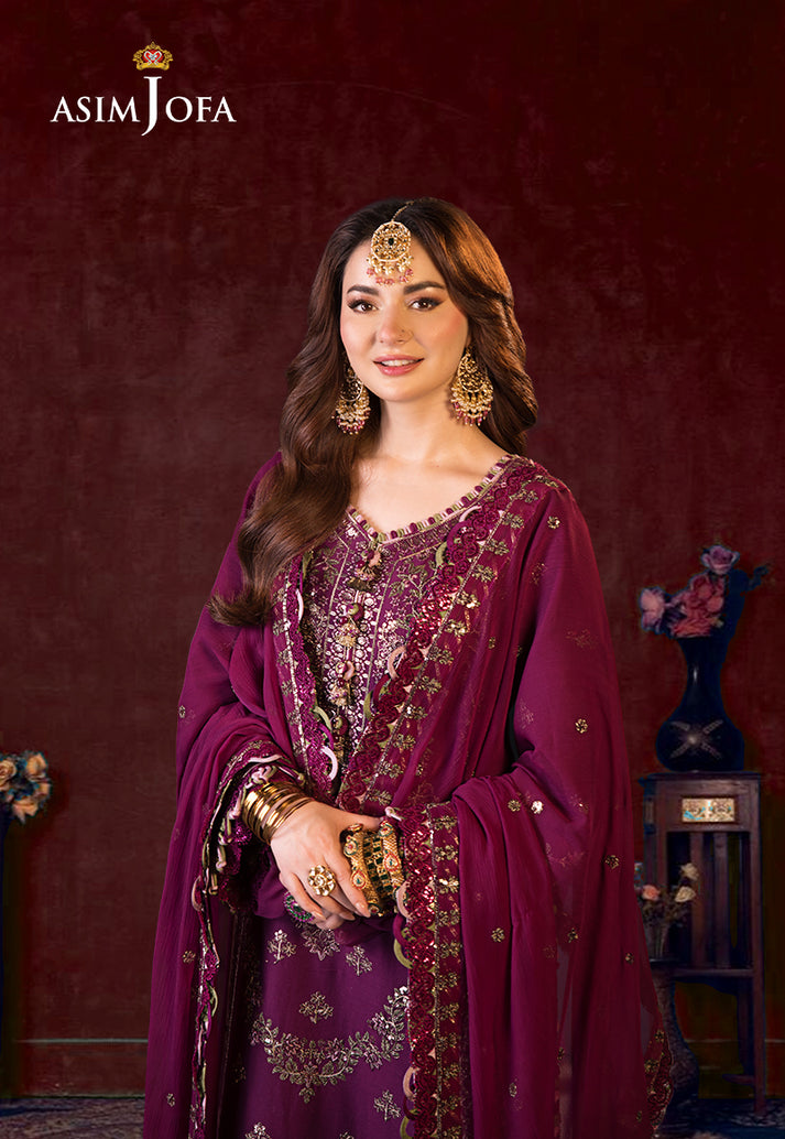 Asim Jofa Chiffon Embroidered Unstitched 3PC LU-1211