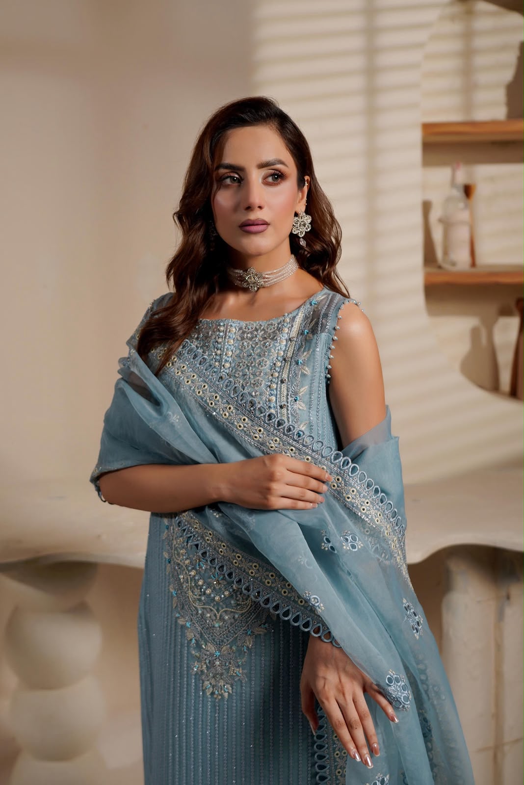 Maryam’s Organza Embroidered Unstitched 3PC SK-2438