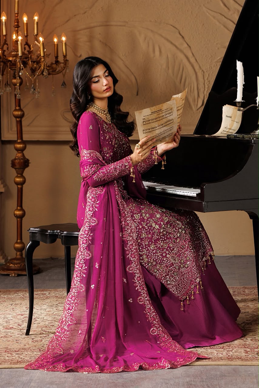 Emaan Adeel Chiffon Embroidered Unstitched 3PC SK-2446