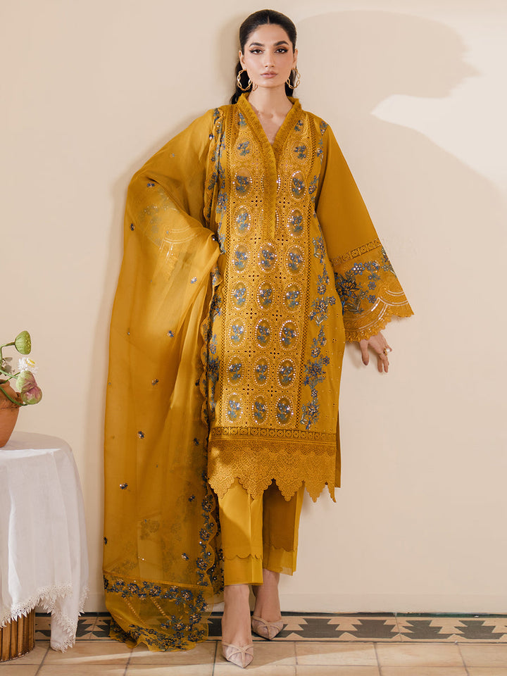 Bin Ilyas Summer Cotton Embroidered Unstitched 3PC SK-2044